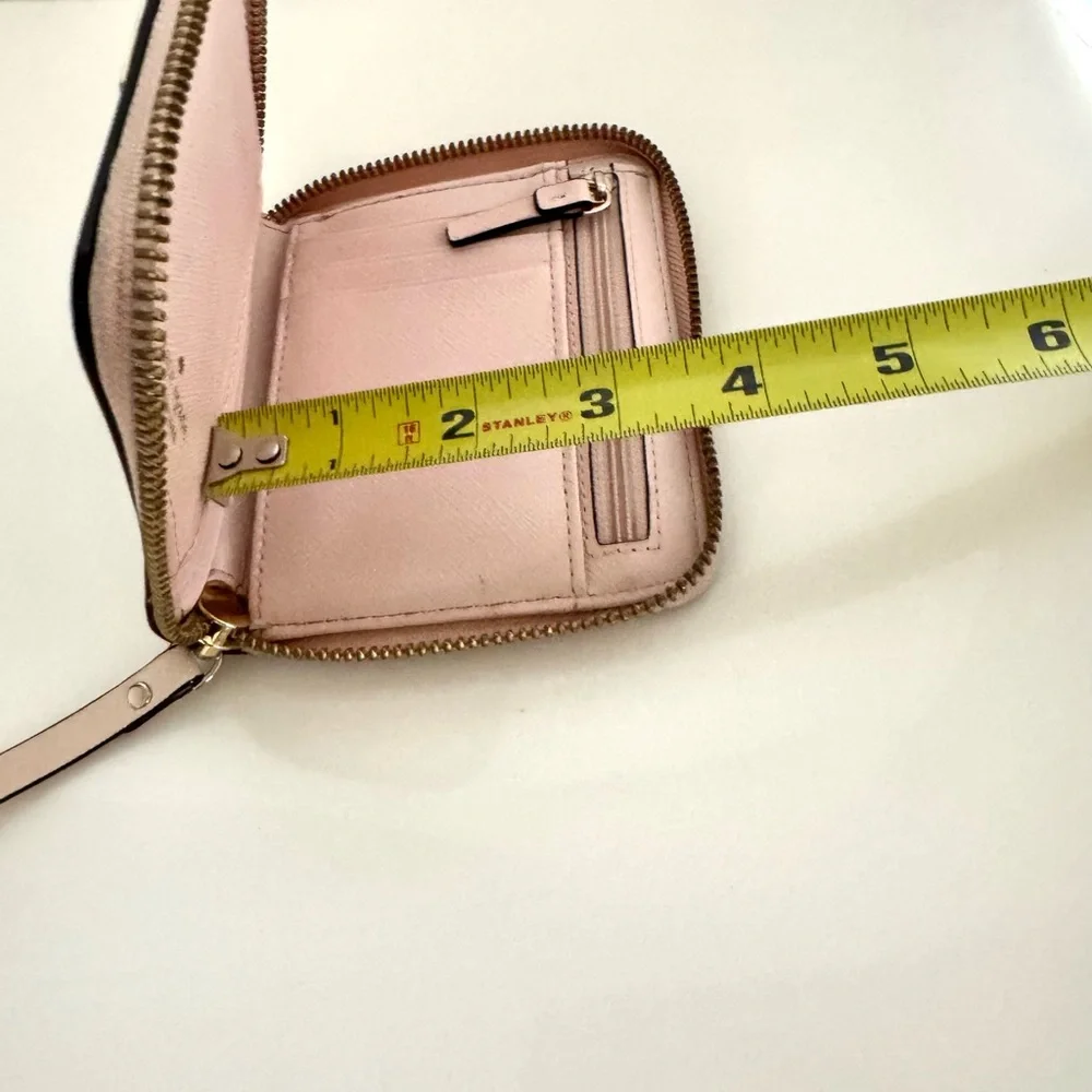 Kate Spade New York Zip-Around Saffiano Leather Wallet Light Pink Bifold